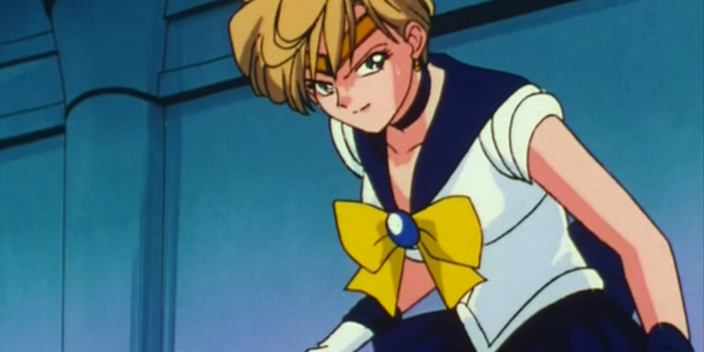Sailor Urano da Sailor Moon dos anos 90 pronta para lutar.