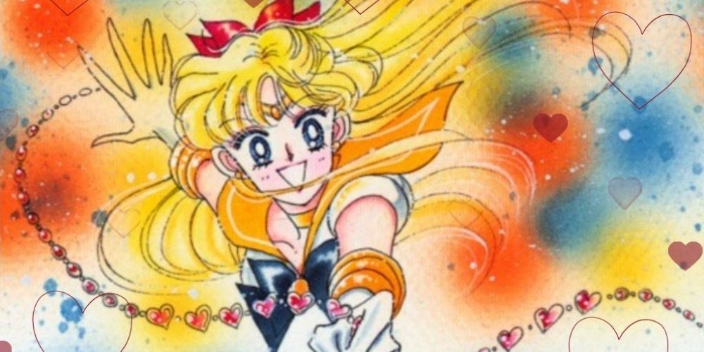 Sailor Venus using her Venus Love Me Chain attack from the '90s Sailor Moon manga.