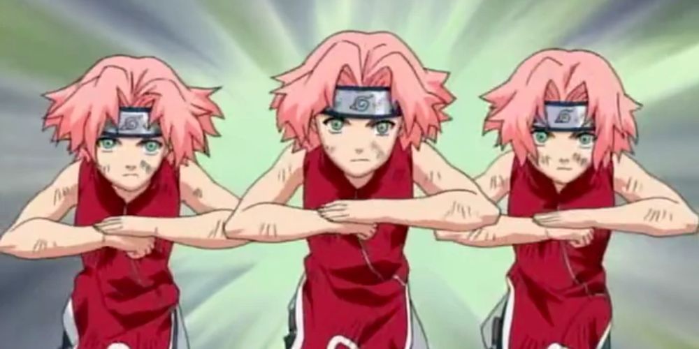 Sakura Haruno Uses Clone Technique, Naruto