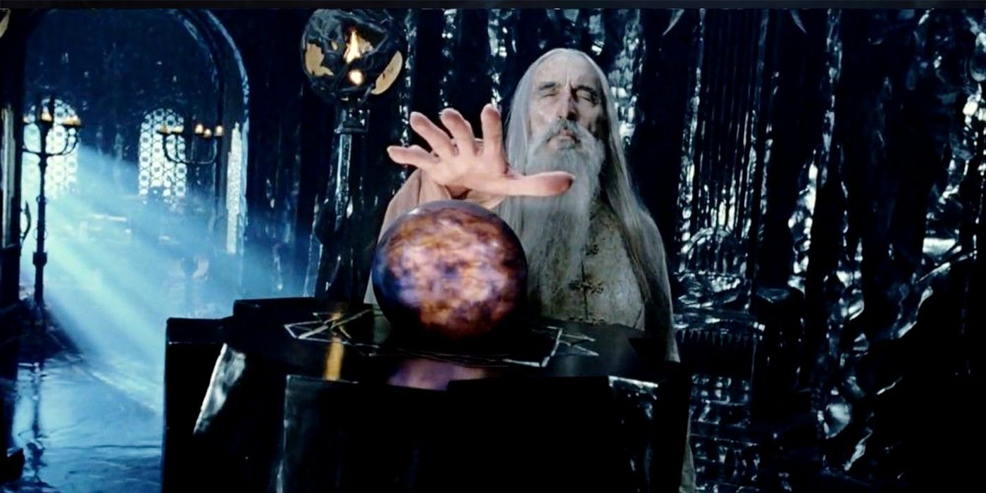 Saruman with the Pilantir from Lord of the Rings