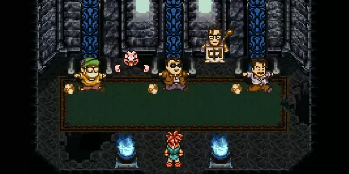 Final screen of The Dream Project ending in Chrono Trigger, featuring the lead developers