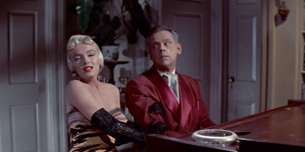Monroe playing piano in the Seven Year Itch