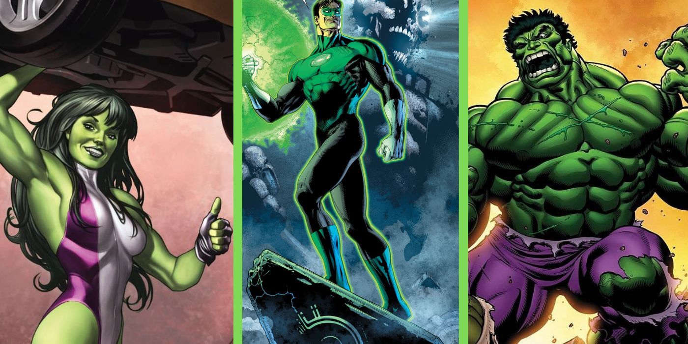 She-Hulk, Hal Jordan, and Hulk-Greatest Green Heroes