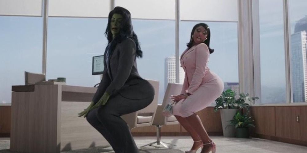 Jennifer Walters and Megan Thee Stallion twerking in She-Hulk