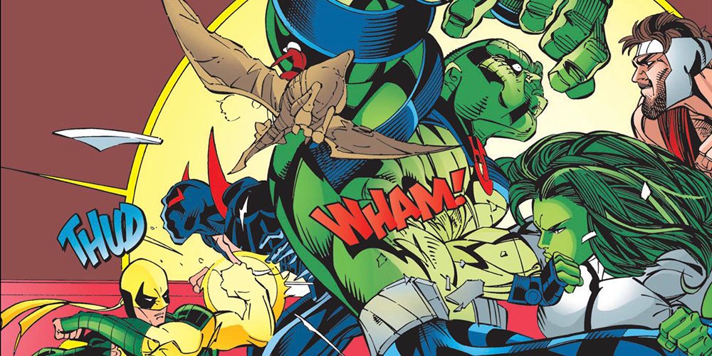 She-Hulk punches Clone Hulk in Marvel Comics