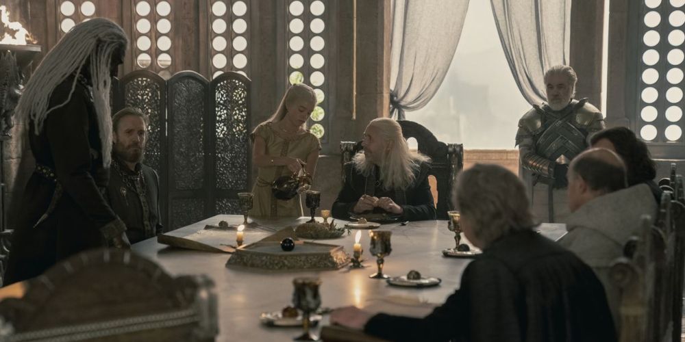 The Small Council of King Viserys I Targaryen in House of the Dragon