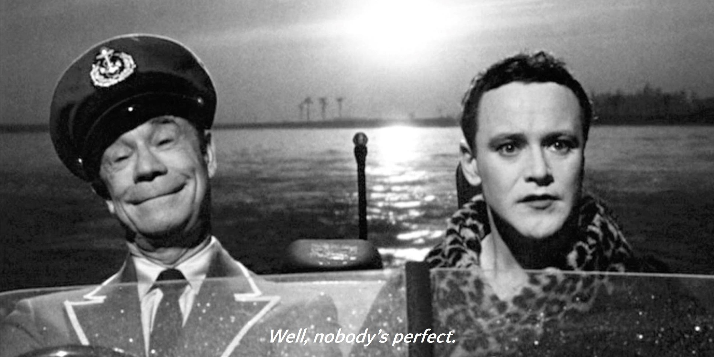 Joe and Jerry drive a boat in Some Like It Hot