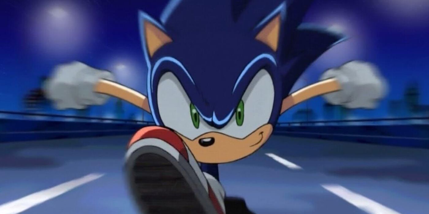 Sonic the Hedgehog correndo em sua série animada