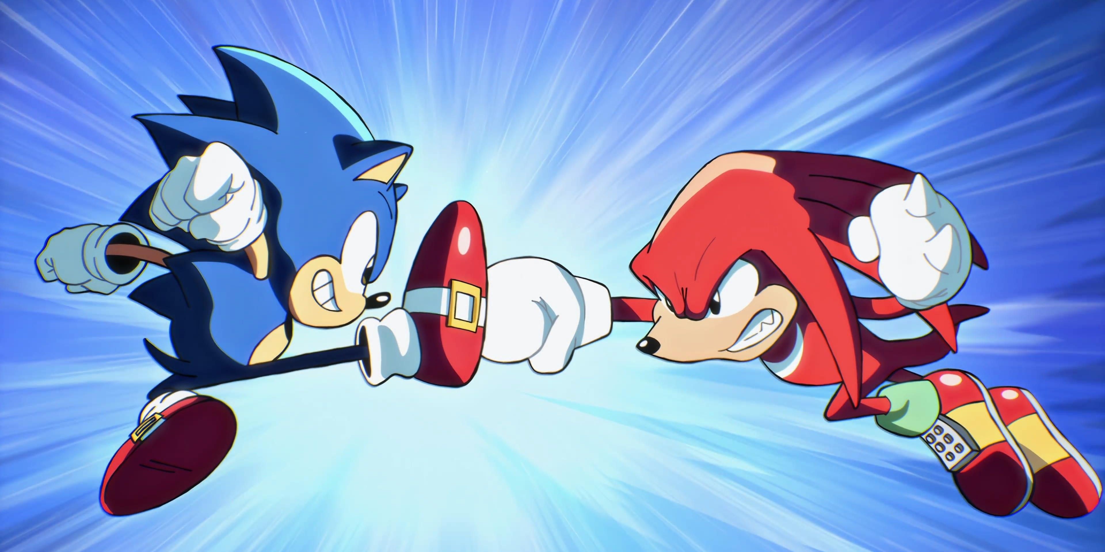 Sonic vs Knuckles from the Sonic Origins Trailer