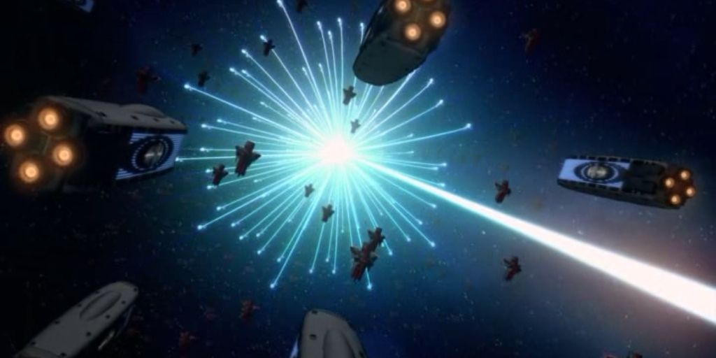 Wave Motion Gun Fires And Destroys Star In Space Battleship Yamato