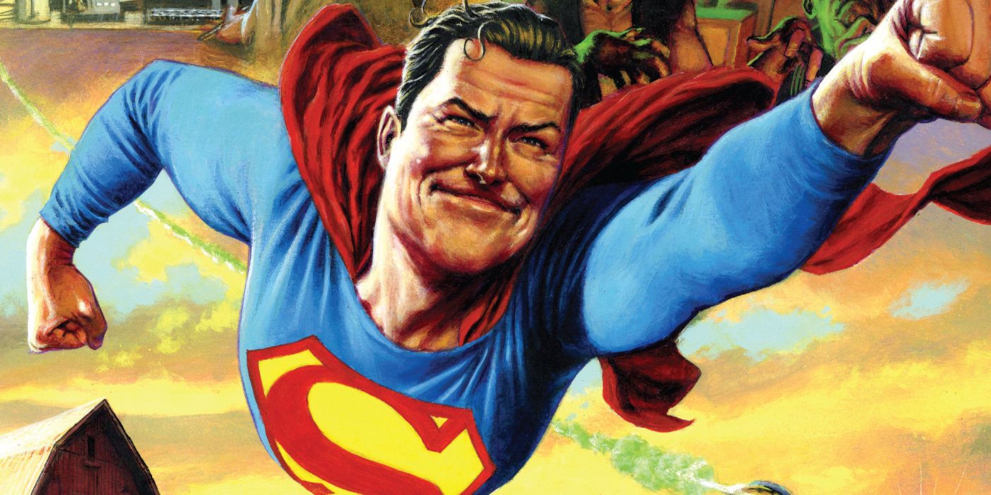 Superman flies and smiles over Smallville