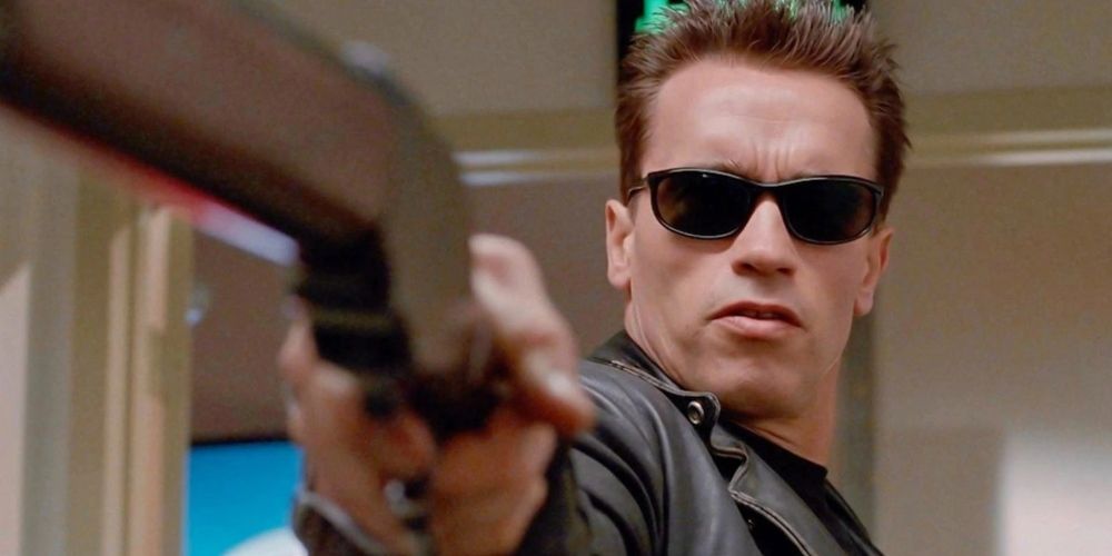 The T-800 firing a shotgun in The Terminator.