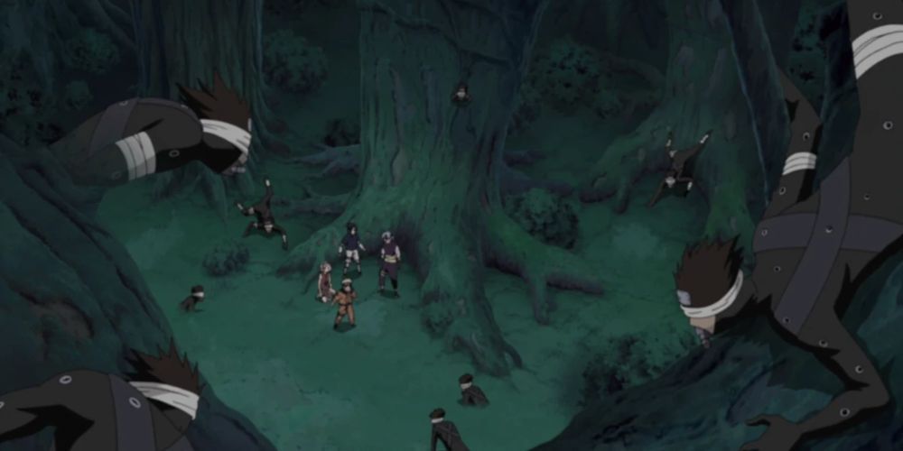 Team Naruto Fights Mist Servant Technique