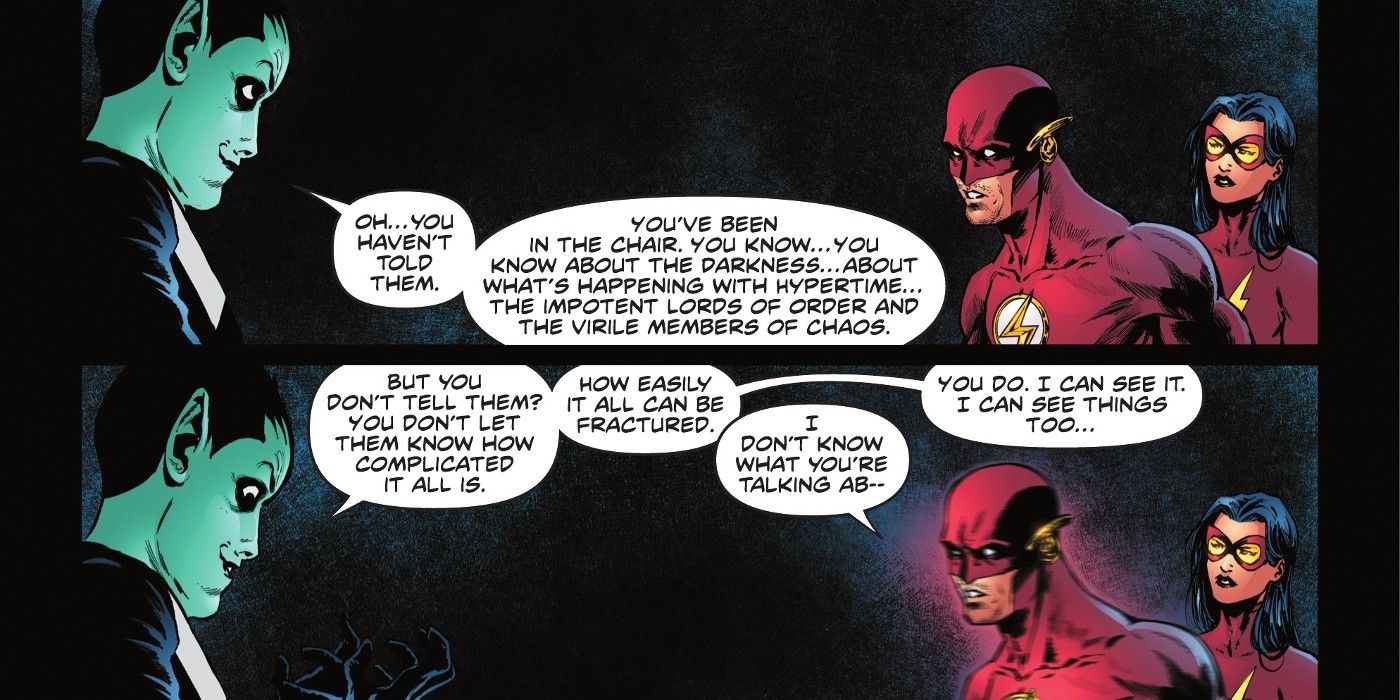 The Flash 786 the Mobius Chair changed Wally West according to Klarion