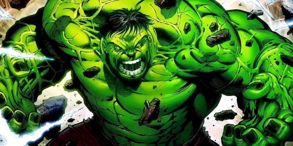 An image of The Hulk smashing through a wall in Marvel Comics