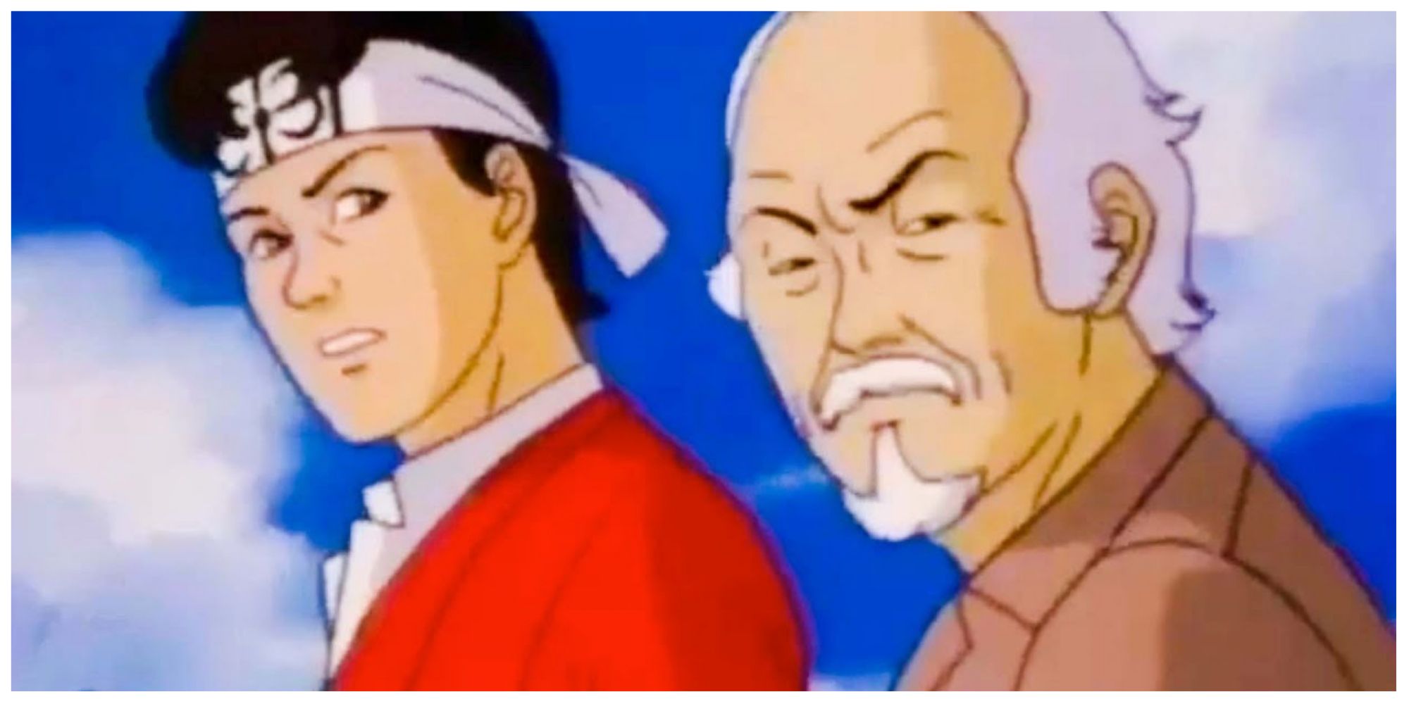 Daniel and Mr. Miyagi in The Karate Kid Cartoon (1989)