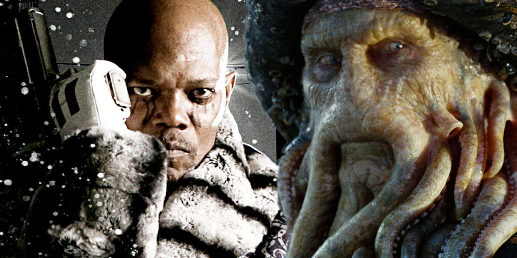 The Octopus and Davy Jones pose menacingly in their movies