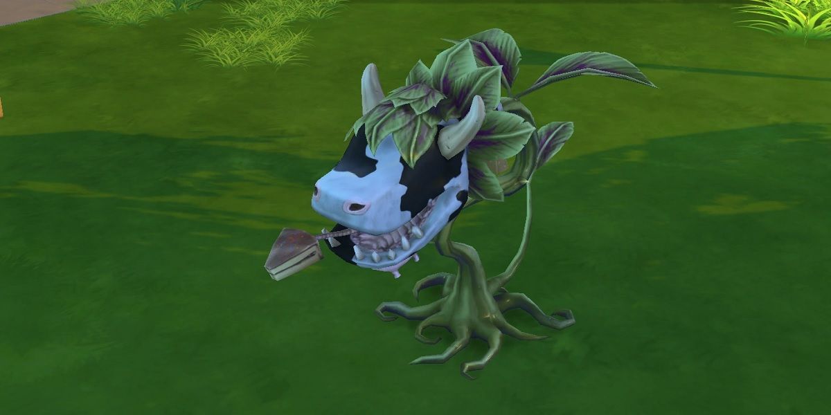 Cow Plant luring in an unsuspecting victim, The Sims 4