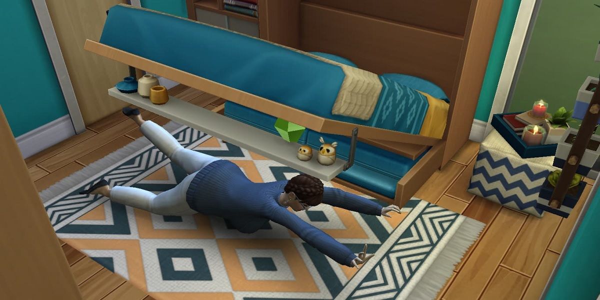 The player under a Murphy Bed, The Sims 4