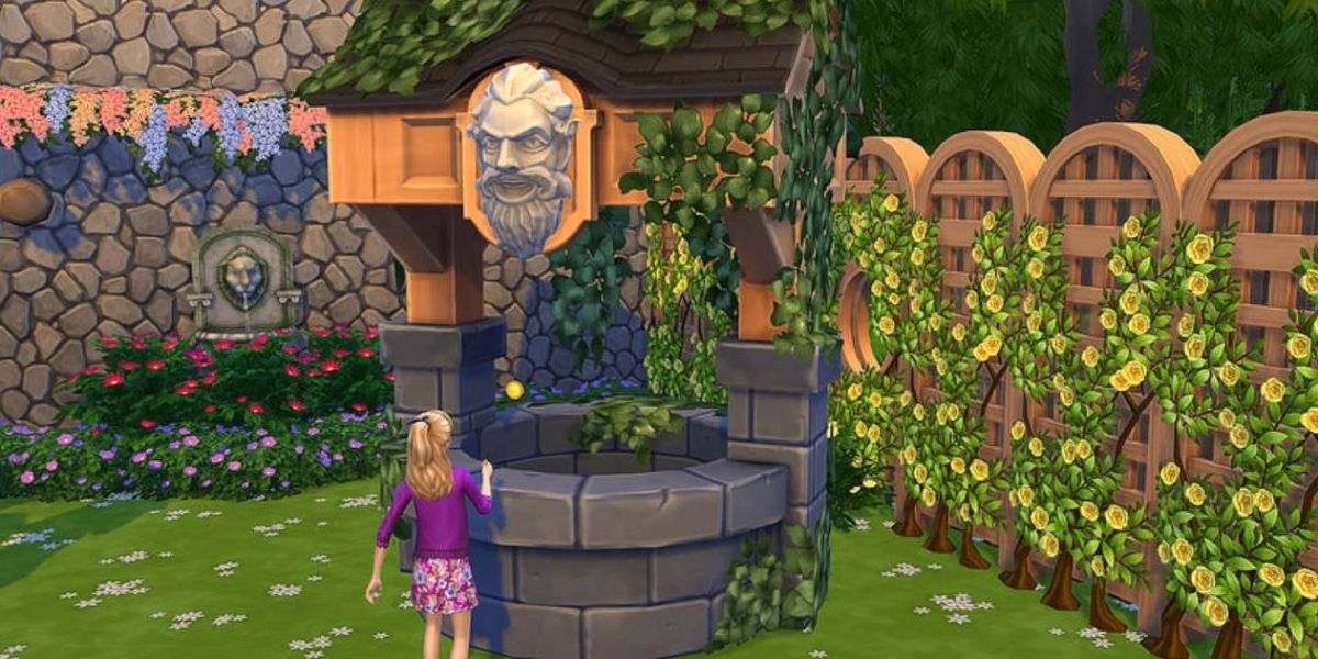 Wishing on a wishing well in The Sims 4