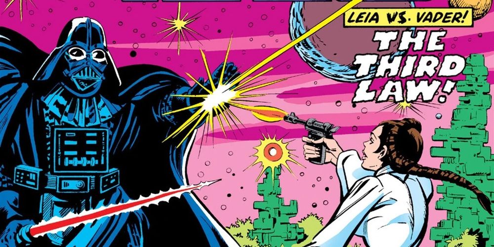 Princess Leia shoots Darth Vader in 1970s Marvel Star Wars comics