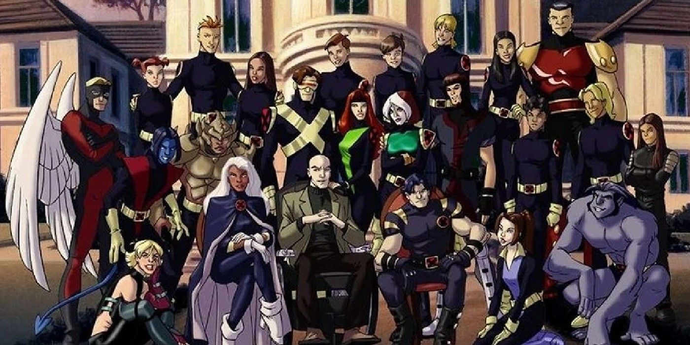 The X Men take a class picture in X Men Evolution