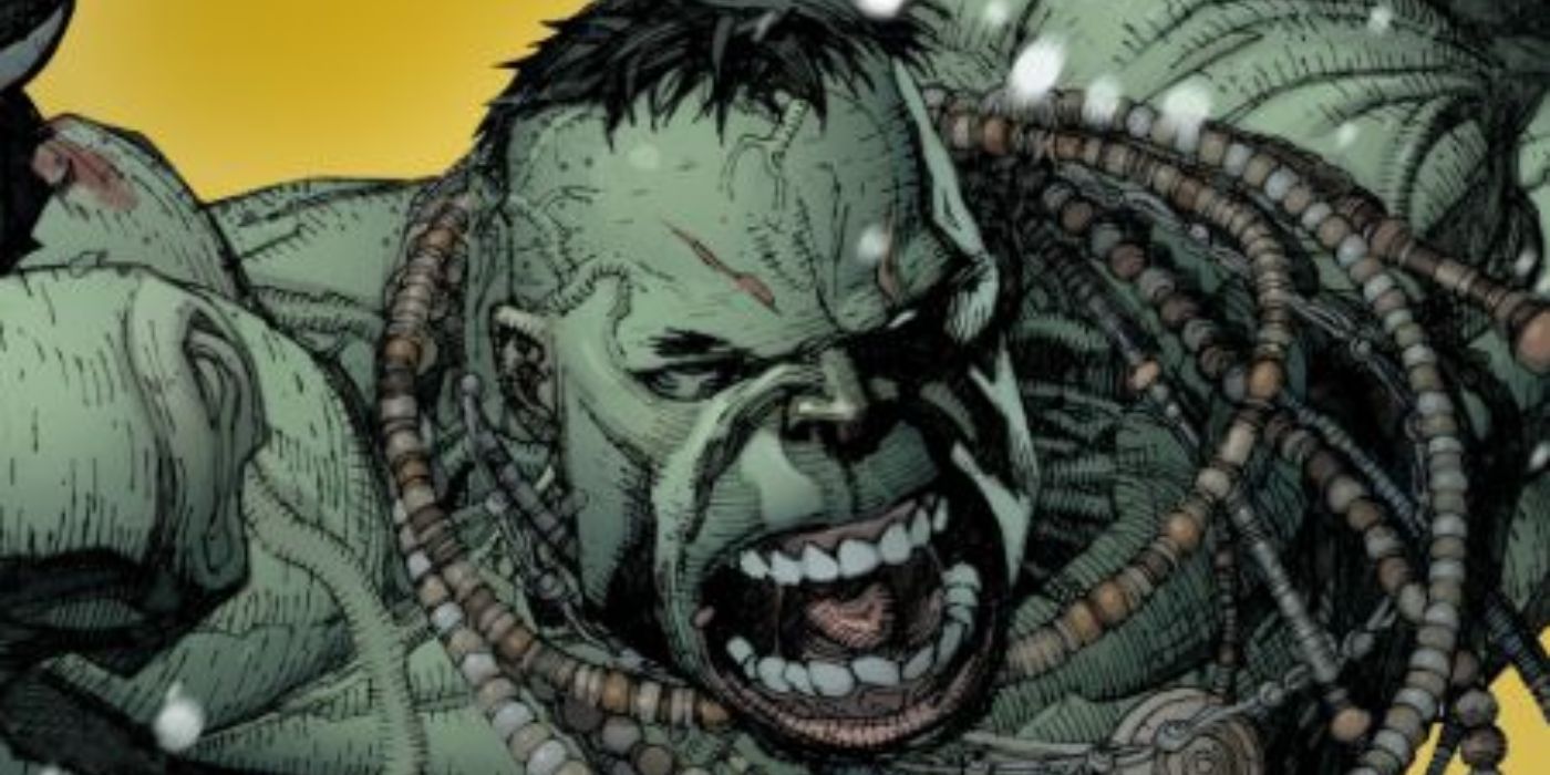 Ultimate Hulk screams, wearing beaded necklaces in Marvel Comics