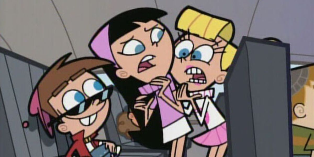 Veronica scared of Timmy and annoying Trixie from The Fairly OddParents.