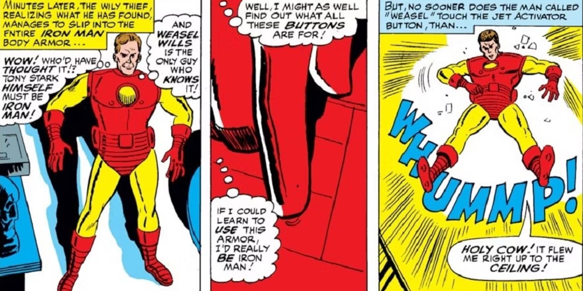 Weasel Willis steals Iron Man's Armor