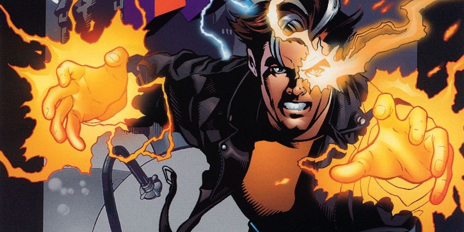 Marvel Comics' X-Man lunging forward using his powers 