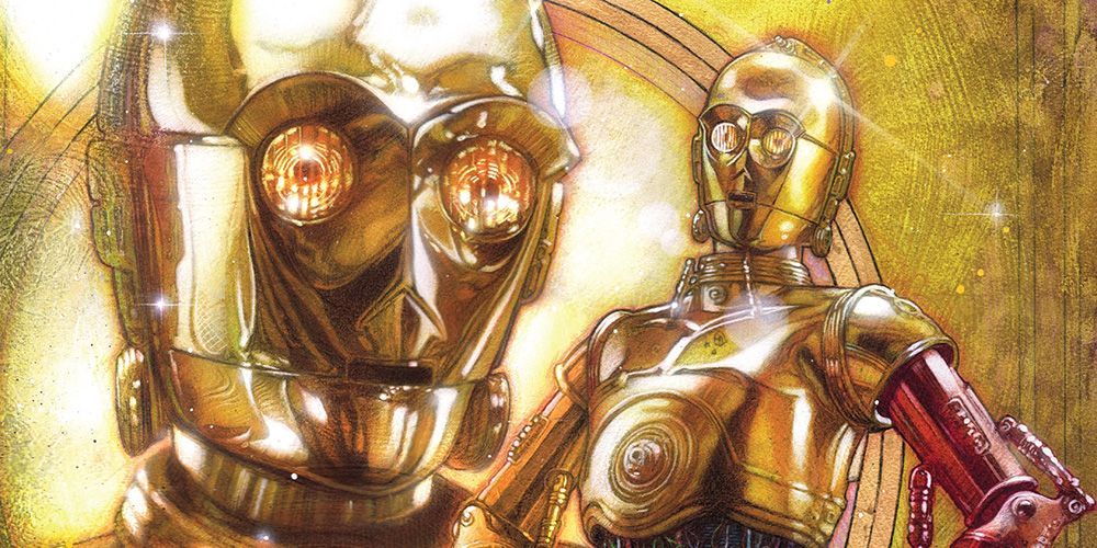 C-3P0 with a red arm in Star Wars comics
