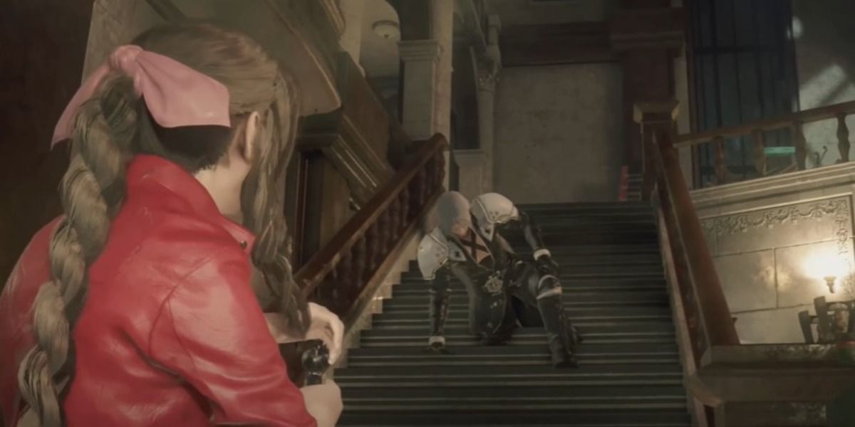 Resident Evil 2 Remake Cloud Strife mod mixes RE and FF7