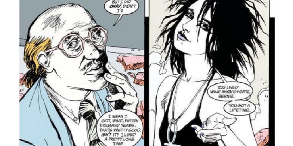 Bernie, and ancient man, finally meets Death in the Sandman.