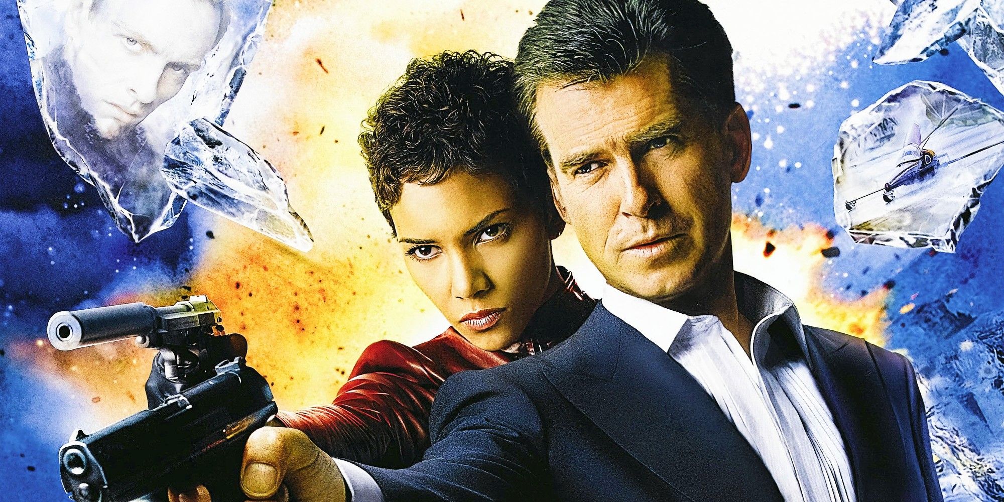 Pierce Brosnan and Halle Berry co-star in Die Another Day, Brosnan's final bow as 007