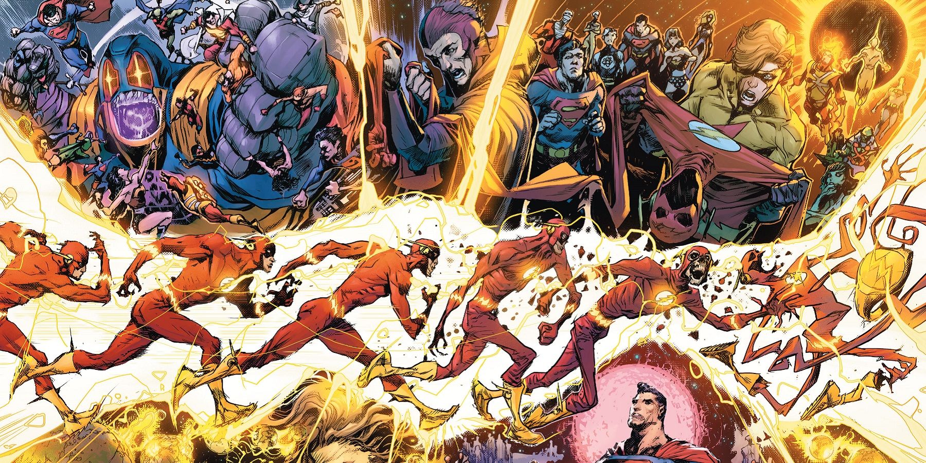 The Flash altering the timeline during the Flashpoint event