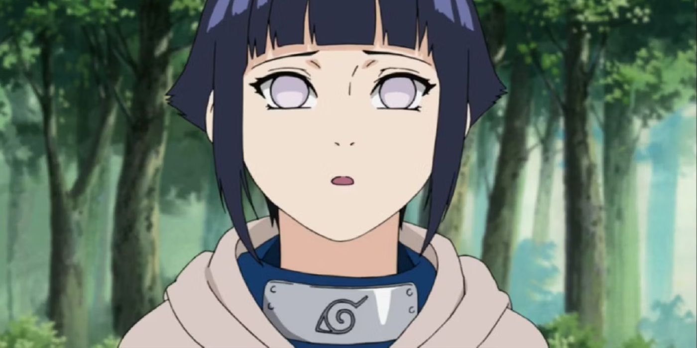 Hinata is apprehensive in Naruto.