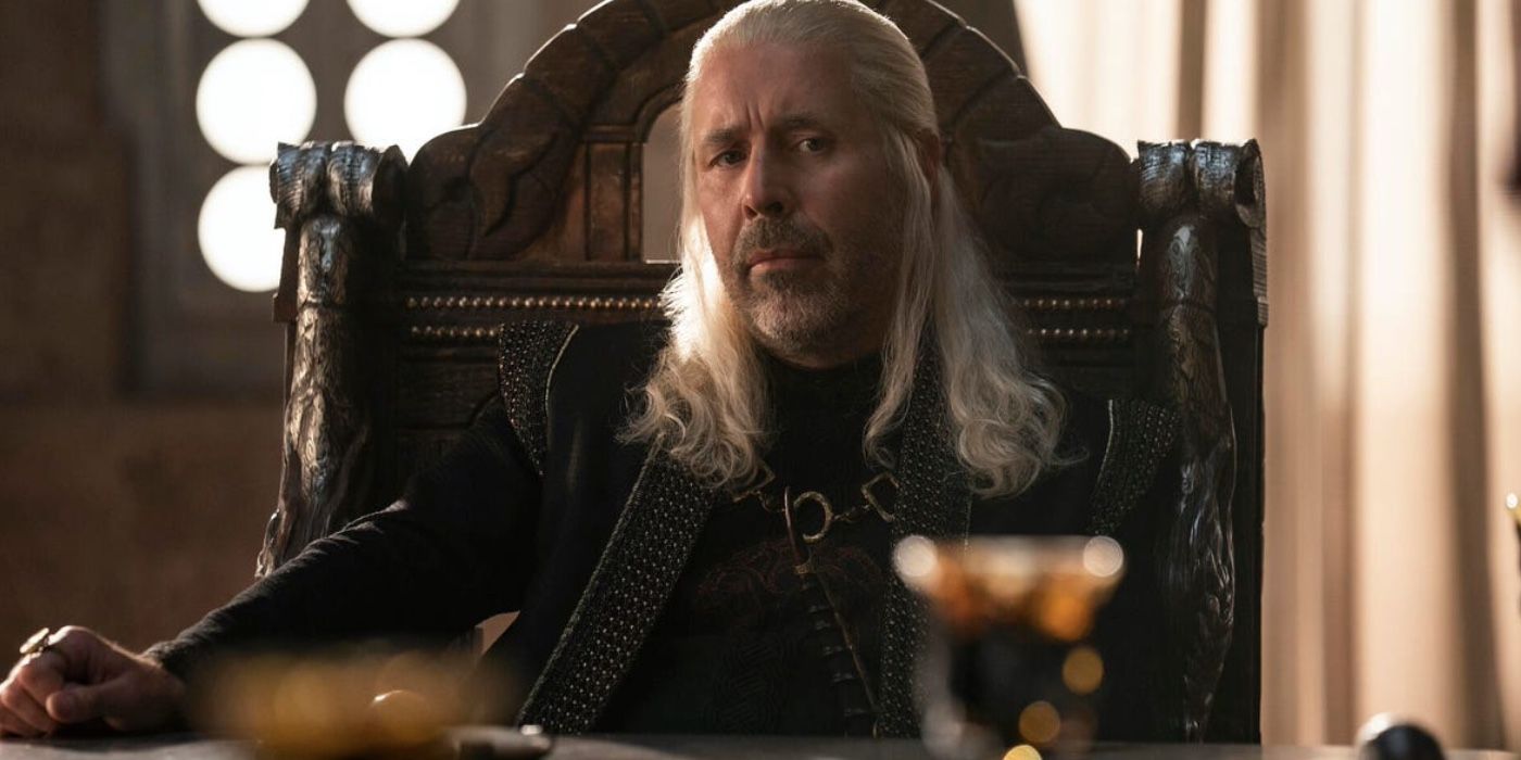 King Viserys' sitting down in House of the Dragon
