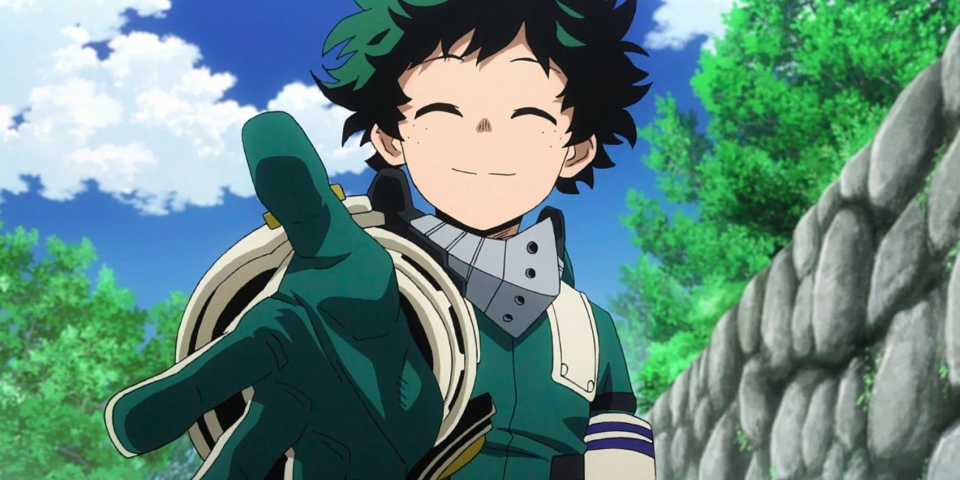 Izuku Midoriya/Deku in My Hero Academia extending a helping hand.