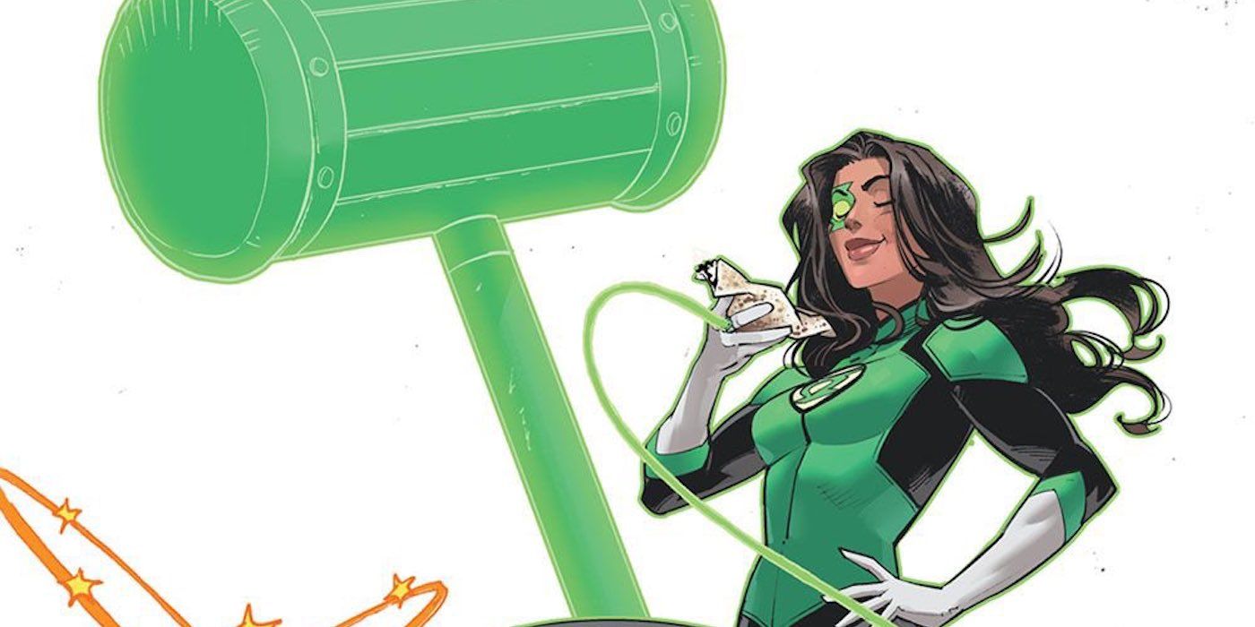Green Lantern Jessica Cruz happily eating in DC Comics