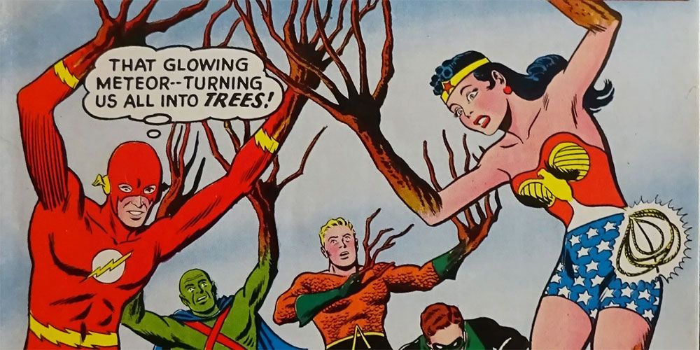 JLA slowing turning into trees in DC Comics