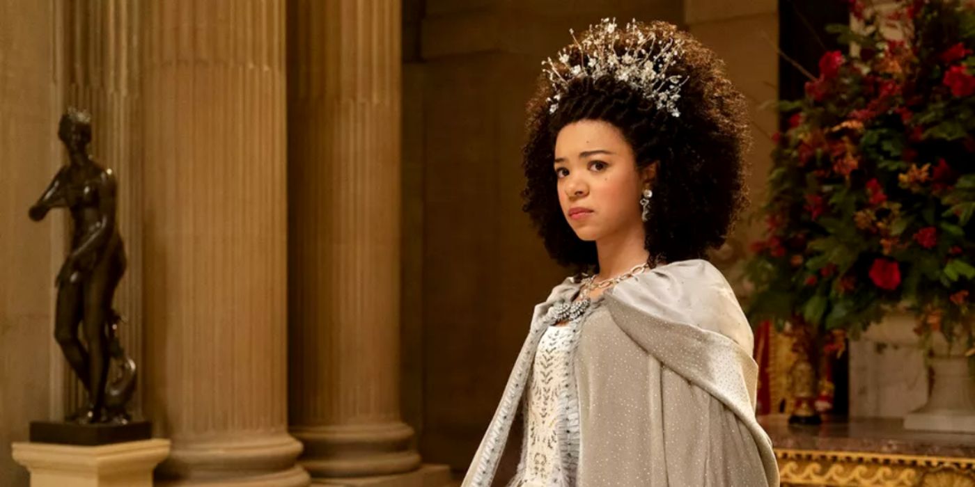 Young Queen Charlotte in the palace in Netflix's Queen Charlotte: A Bridgerton Story