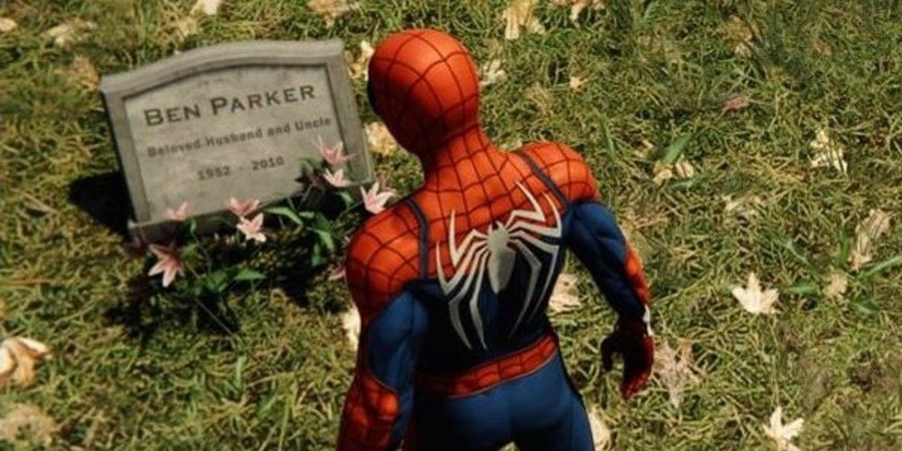 Spider-Man visits Uncle Ben's grave in Marvel's Spider-Man PS4