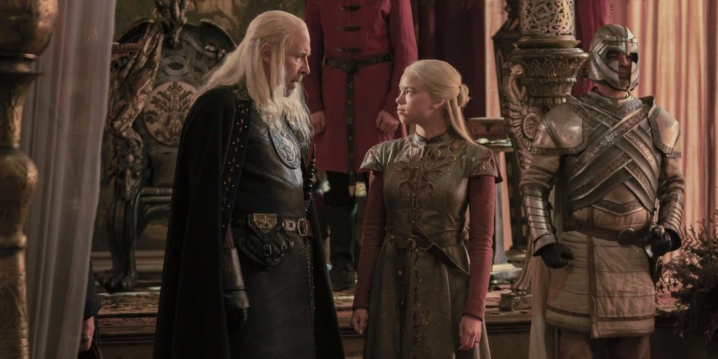 viserys and rhaenyra targaryen face to face in House of the Dragon