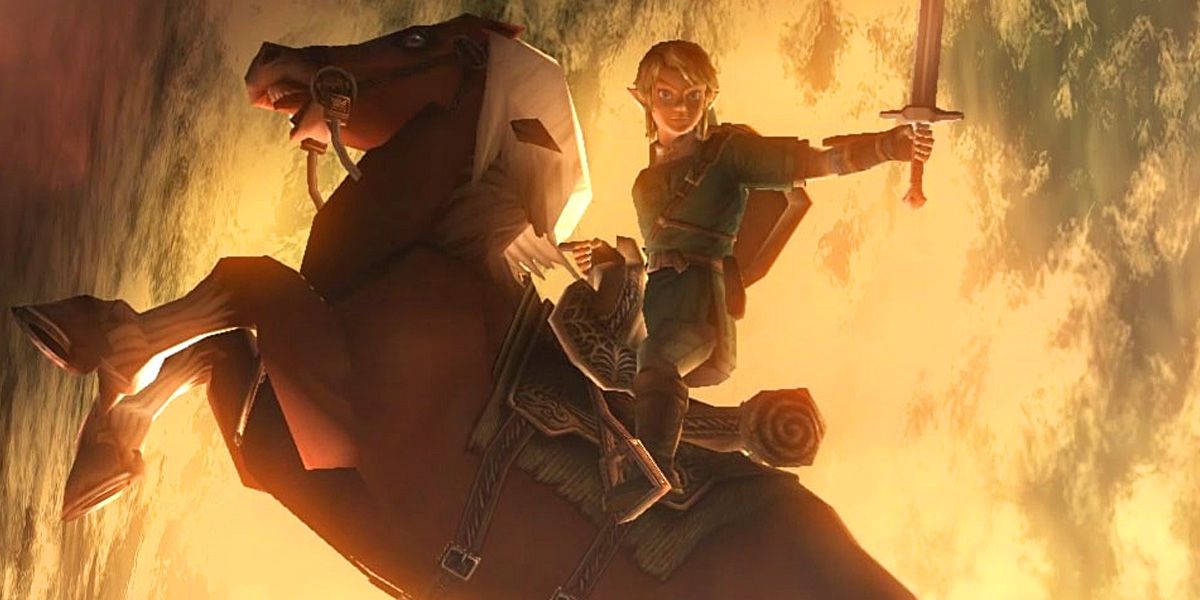 Link rides Epona in The Legend of Zelda Twilight Princess