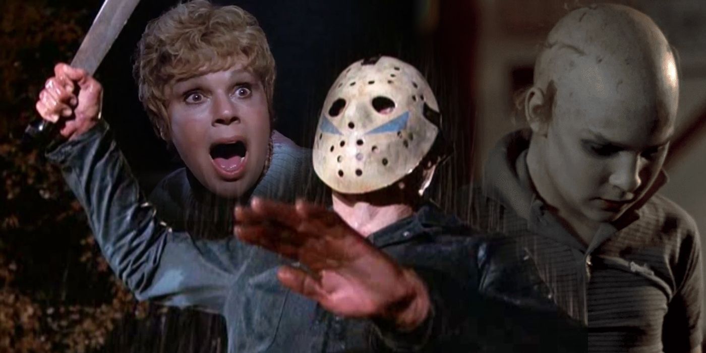 Mrs. Voorhees, Roy Burs as Fake Jason and Tommy Jarvis from Friday the 13th collage image