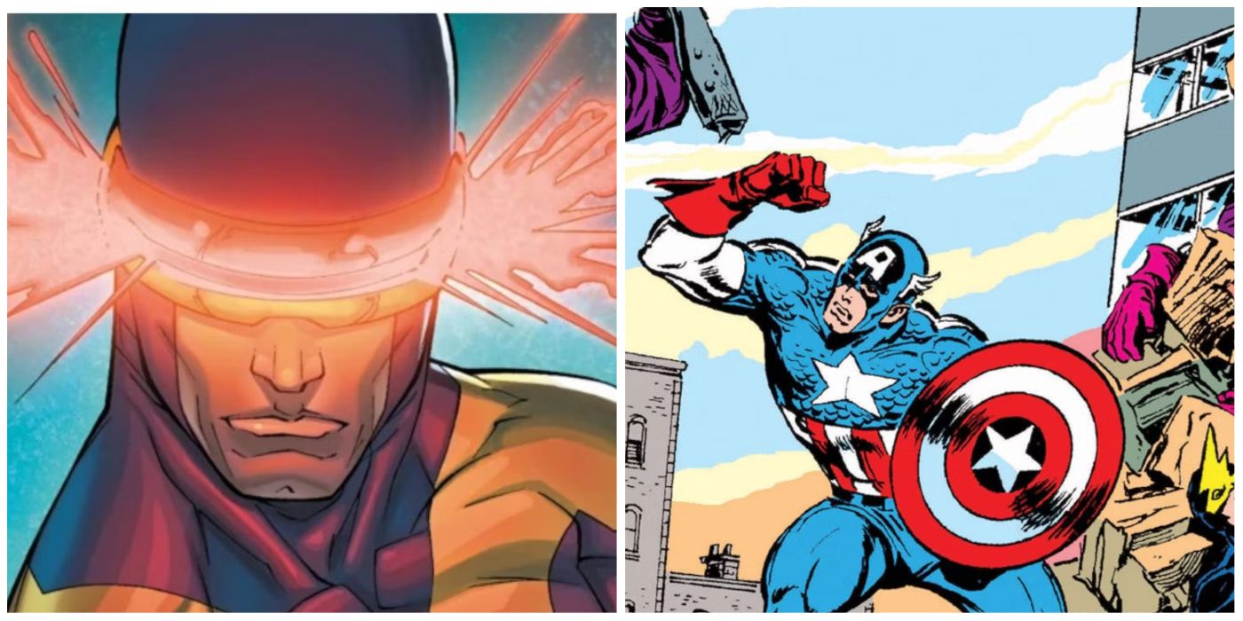 Cyclops from the X-Men and Captain America