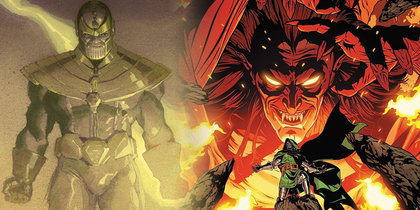 Thanos, Mephisto and Doctor Doom photo collage