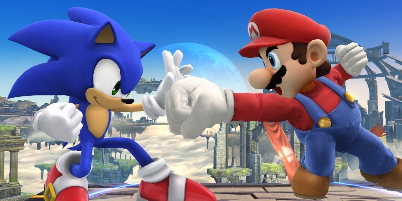 Super Smash Bros Ultimate Sonic vs Mario Cropped