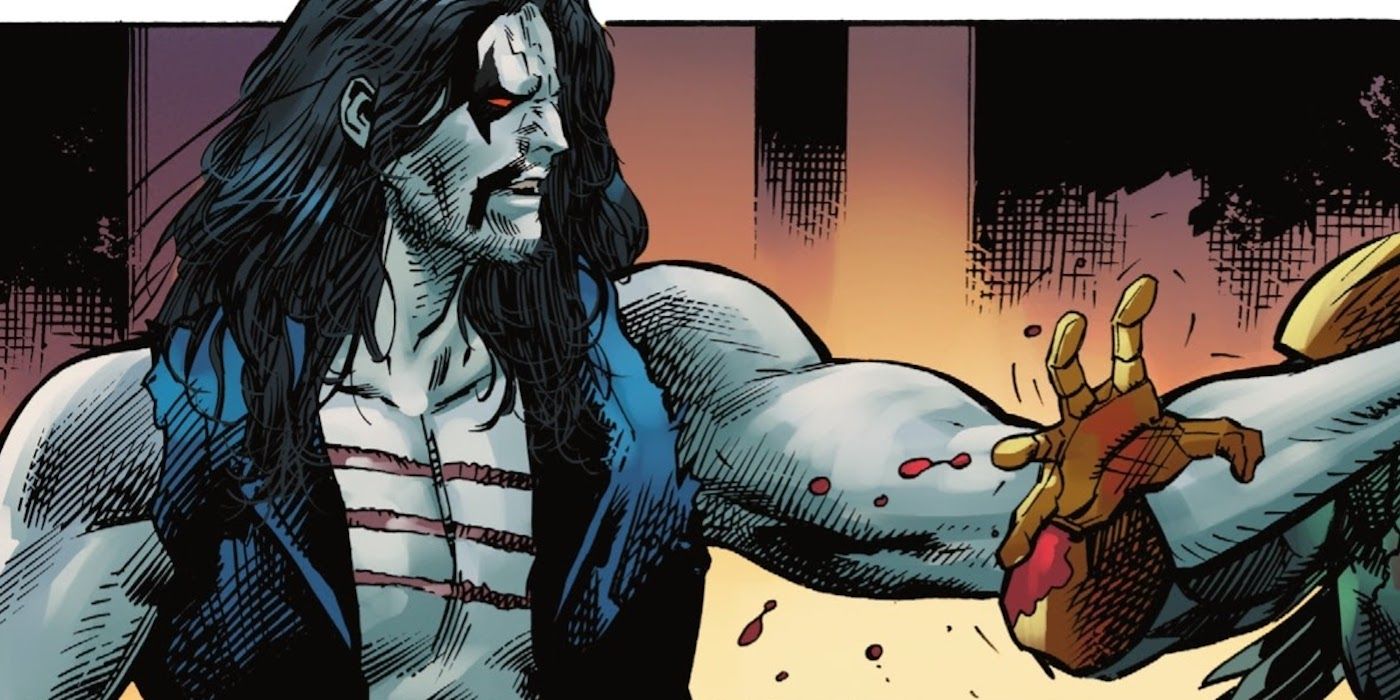 Lobo grabs another character in a panel from DC Comics