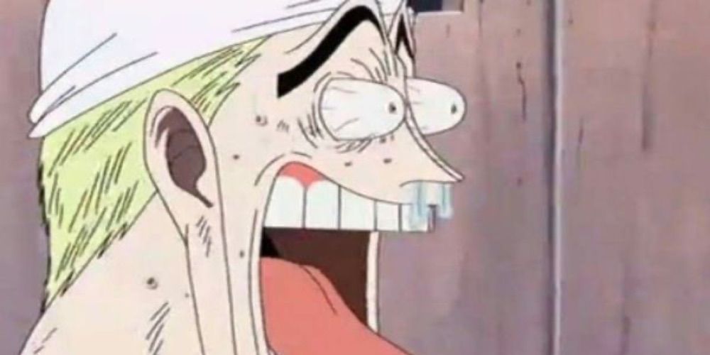 Eneru reacting to his powers having no affect in One Piece.